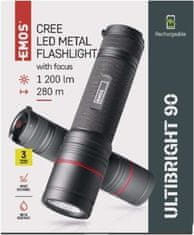 Emos CREE LED nabíjecí kov. svítilna Ultibright 90, 1200lm