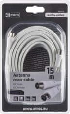 Emos Anténní koaxiální kabel stíněný 15m - rovné vidlice
