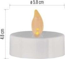 Emos LED dekorace – čajová svíčka maxi, bílá, CR2032, vnitřní, vintage, 4 ks