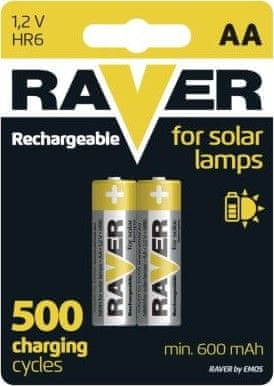 Raver Nabíjecí baterie do solárních lamp RAVER SOLAR AA (HR6) 600 mAh