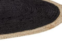 Beliani Kulatý jutový koberec 120 cm černý MENEMEN