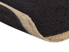 Beliani Kulatý jutový koberec 120 cm černý MENEMEN
