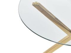 Beliani Kulatý skleněný jídelní stůl 90 cm zlatý SAVONI