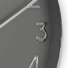 MPM QUALITY Nástěnné designové plastové hodiny MPM Simplicity II, šedá