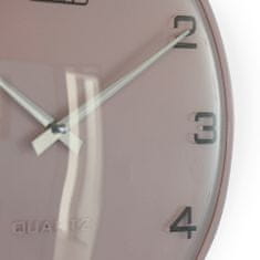 Prim Nástěnné designové plastové hodiny PRIM Bloom III, růžová