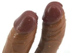 Xcock Vaginálně-anální dvojitý dildo 20cm s vypínáním, dvě penisy pro anus pipes