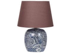 Beliani Porcelánová stolní lampa bílá/modrá NEIRA