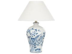 Beliani Porcelánová stolní lampa bílá/modrá MAGROS