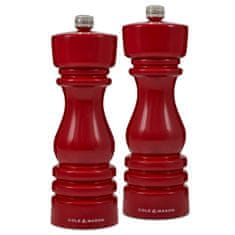 Cole Mason London Red Gloss, Precision+, Mlýnek na sůl & Mlýnek na pepř, 180 mm, GS