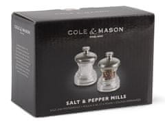 Cole Mason Button chrom & akryl, Precision+, Mlýnek na sůl & Mlýnek na pepř, 65 mm, GS