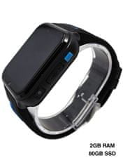 Dětské černo-modré 4G smart hodinky H1-2024 80GB s GPS a bezkonkurenční výdrží baterie
