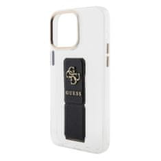 Guess  PU Grip Stand 4G Metal Logo Zadní Kryt pro iPhone 15 Pro Black