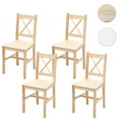 MCW Sada 4 jídelních židlí F77, křeslo kuchyňská židle židle, masivní dřevo venkovský dům ~ borovice glazovaná