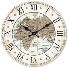 Isabelle Rose Dřevěné nástěnné hodiny Old Map 29 cm