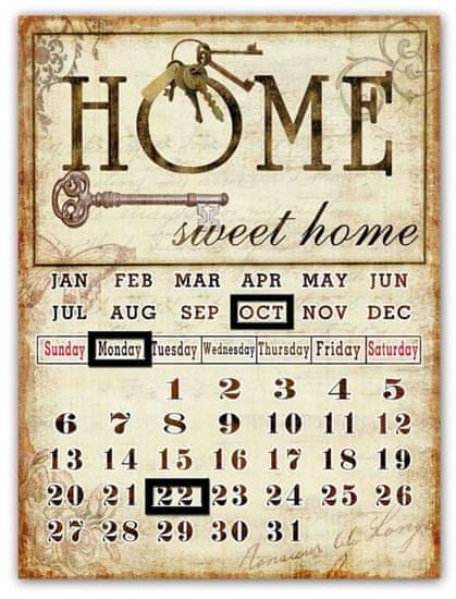 Isabelle Rose Kovový nástěnný kalendář Home 30 x 40 cm