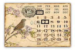 Isabelle Rose Kovový nástěnný kalendář Ptačí zpěv 25 x 38 cm