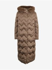 Geox Hnědý dámský péřový zimní prošívaný kabát Geox Chloo L
