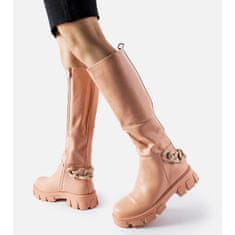 Růžové ploché boty s řetězem velikost 41