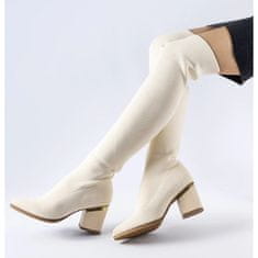 Béžové ponožkové boty s jehlovým podpatkem velikost 40