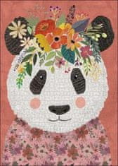 Heye Puzzle Floral Friends: Mazlivá panda 1000 dílků