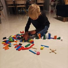 Kruzzel 22914 Dřevěné domino barevné 360 ks