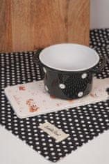 Isabelle Rose Kuchyňská utěrka bavlněná černá s puntíky 50 x 70 cm