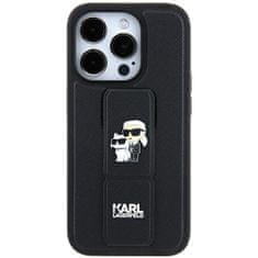 Karl Lagerfeld Originální kryt KARL LAGERFELD hardcase Gripstand Saffiano Karl&Choupette Pins KLHCN61GSAKCPK for Apple iPhone 11/ Xr , barva černá