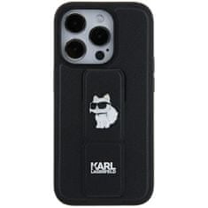 Karl Lagerfeld Originální kryt KARL LAGERFELD hardcase Gripstand Saffiano Choupette Pins KLHCN61GSACHPK for Apple iPhone 11/ Xr , barva černá