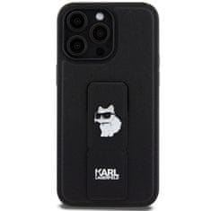 Karl Lagerfeld Originální kryt KARL LAGERFELD hardcase Gripstand Saffiano Choupette Pins KLHCP13XGSACHPK for Apple iPhone 13 Pro Max , barva černá