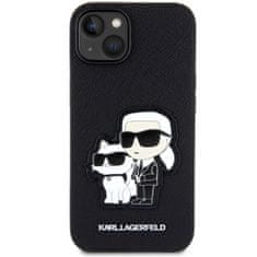 Karl Lagerfeld Originální pouzdro Saffiano Karl &amp; Choupette KLHCP14SSANKCPK pro Iphone 14 Black