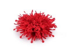 Kraftika 10ks červená textilní květ k našití a nalepení 10 cm