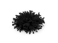 Kraftika 10ks černá textilní květ k našití a nalepení 10 cm, květy