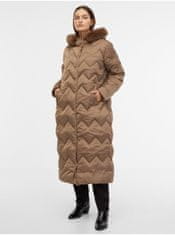 Geox Hnědý dámský péřový zimní prošívaný kabát Geox Chloo L