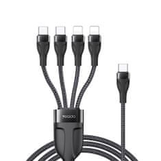 OEM Datový kabel 4v1 Yesido (CA110) - Type-C to 2 x Lightning, 2 x USB-C, 1.2m, 4A - černý