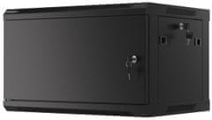 WF01-6406-00B, nástěnný rozvaděč, 6U/600x450, plechové dveře, černá
