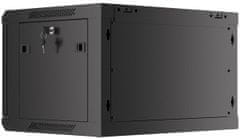 WF01-6406-00B, nástěnný rozvaděč, 6U/600x450, plechové dveře, černá