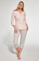 Cornette 766-358 dámské pyžamo třičtvrteční Barva: béžová, Velikost: 2XL