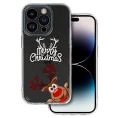 TEL PROTECT Christmas průhledné pouzdro pro Samsung S23 - vzor 1 Veselé sobí Vánoce