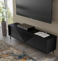 Homlando TV stolek WOODY 180 cm 4D frézovaná matná černá