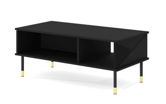 Homlando Konferenční stolek WOODY 110x55 cm frézovaná matná černá