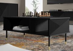 Homlando Konferenční stolek WOODY 110x55 cm frézovaná matná černá