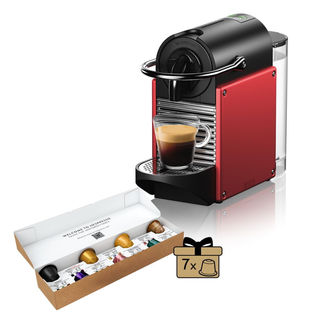 Levně Nespresso kávovar na kapsle De´Longhi Pixie, červený EN124.R