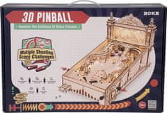 Robotime Rokr Svítící 3D dřevěné puzzle Hrací automat: Pinball 482 dílků