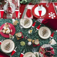 HOME & MARKER® Vánoční dekorace na stůl, Sada na Vánoční stolování, Pouzdro na příbor a univerzální dekorace (6ks, 6 x 10 cm) | FORKMAS