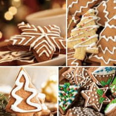 HOME & MARKER® Vánoční Vykrajovátka na perníčky, Vykrajovátka na cukroví (Sada 4ks: sněhová vločka, sněhulák, Santa, vánoční stromek) | XMASCUTS