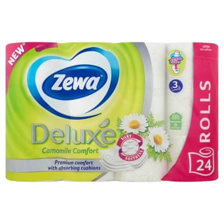 Zewa Toaletní papír "Deluxe", heřmánek, 3vrstvý, 24 rolí, 40867