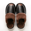 Kožené termo pantofle, Teplé pantofle s kožíškem, Teplé bačkory | NOBLEFEET Černá 40/41