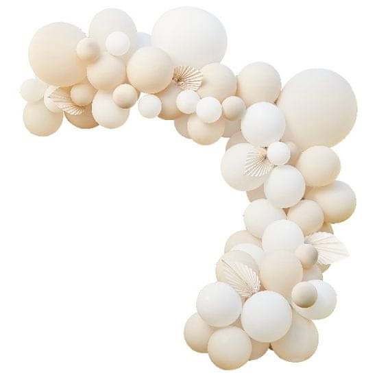 MojeParty Sada balónků na balónkový oblouk Nude/bílá 80 ks