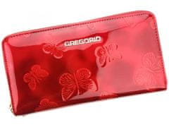 Gregorio Dámská luxusní kožená lakovaná peněženka Gregorio Santall, červená