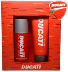 Ducati dárková sada SPORT sprchový gel 200 ml + deodorant 150 ml bílo-červená